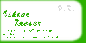 viktor kacser business card